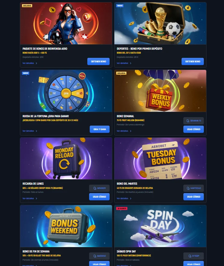 aerobet casino bono